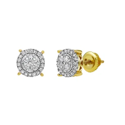 LUVMYJEWELRY DREAMCATCHER DELUXE 14K YELLOW GOLD DIAMOND STUD EARRINGS - 0.33CT.