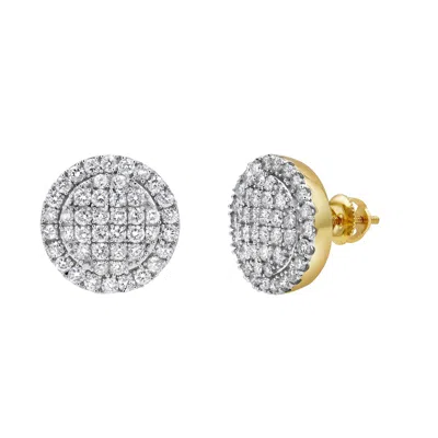 LUVMYJEWELRY DULCE BLING 14K YELLOW GOLD DIAMOND STUD EARRINGS - 1.14CT.