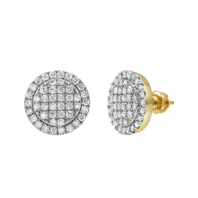 LUVMYJEWELRY DULCE DELUXE 14K YELLOW GOLD DIAMOND STUD EARRINGS - 1.68CT.