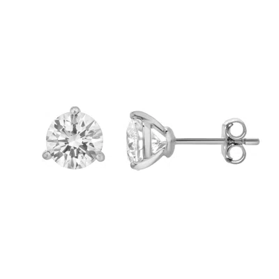 LUVMYJEWELRY ELLIPSE 14K GOLD LAB GROWN ROUND SOLITAIRE DIAMOND EARRINGS - 2 CTS