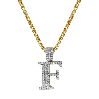 LUVMYJEWELRY F INITIAL DIAMOND PENDANT 10K YELLOW GOLD - 0.71 CARATS