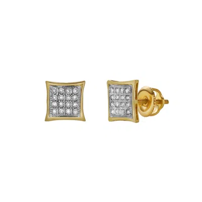 LUVMYJEWELRY FANTASIA 10K YELLOW GOLD DIAMOND UNISEX EARRINGS - 0.13 CTS