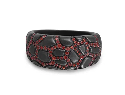 LUVMYJEWELRY FIERY ASCENT STERLING SILVER & GARNET BAND MEN RING
