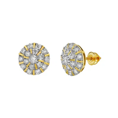 LUVMYJEWELRY HADRIANUS 10K GOLD DIAMOND UNISEX EARRINGS - 1.37 CTS