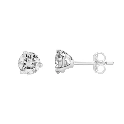 LUVMYJEWELRY ISUMA 14K GOLD LAB GROWN ROUND SOLITAIRE DIAMOND EARRINGS - 1 CTS