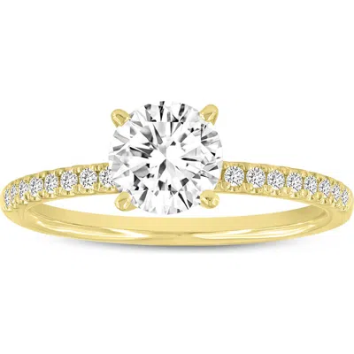 LUVMYJEWELRY LUVMYJEWELRY KARA 14K YELLOW GOLD ROUND LAB GROWN DIAMOND ENGAGEMENT RING