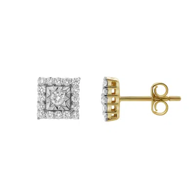 LUVMYJEWELRY LEGATUM 10K GOLD DIAMOND UNISEX EARRINGS - 0.34 CTS