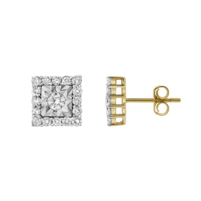 LUVMYJEWELRY LEGATUM 10K GOLD DIAMOND UNISEX EARRINGS - 0.74 CTS
