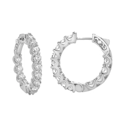 LUVMYJEWELRY LILITH 14K GOLD DIAMOND HOOP EARRINGS - 4 CTS