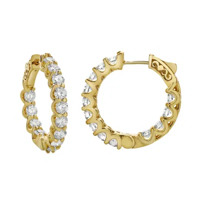 LUVMYJEWELRY LILITH 14K GOLD DIAMOND HOOP EARRINGS - 4 CTS