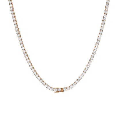 LUVMYJEWELRY LMJ 10K ROSE GOLD DIAMOND TENNIS CHAIN - 19.35 CARATS