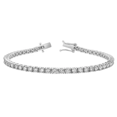 LUVMYJEWELRY LMJ 10K WHITE GOLD UNISEX DIAMOND TENNIS BRACELETS - 7.06 CARATS