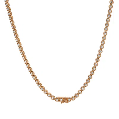 LUVMYJEWELRY LMJ 14K ROSE GOLD DIAMOND TENNIS CHAIN - 7.3 CARATS