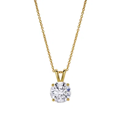 LUVMYJEWELRY LUCENT 14K GOLD ROUND LAB GROWN DIAMOND PENDANT - 1.5 CT