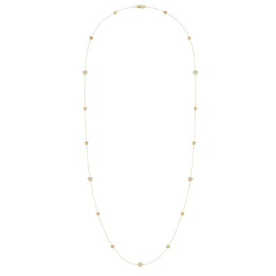 LUVMYJEWELRY LUCKY STAR LAYERED STERLING SILVER DIAMOND NECKLACE