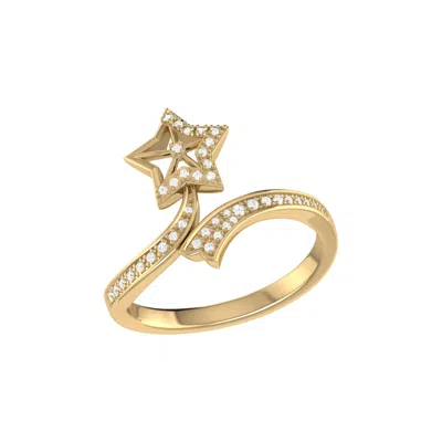 LUVMYJEWELRY LUCKY STAR TWIST STERLING SILVER DIAMOND RING