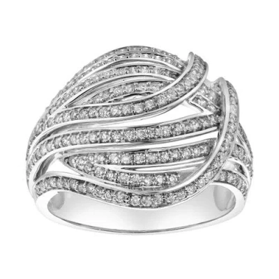 LUVMYJEWELRY LUVMYJEWELRY MARINA 14K GOLD ROUND DIAMOND STUDDED DOME RING