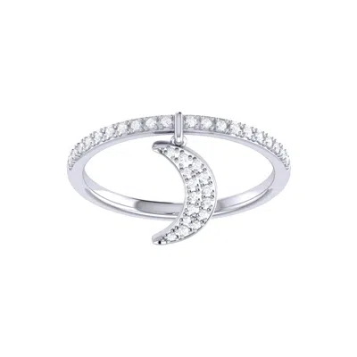 LUVMYJEWELRY MOONLIT STERLING SILVER DIAMOND CHARM RING