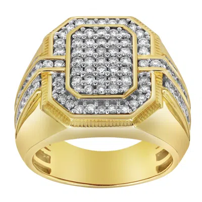 LUVMYJEWELRY MVP 14K YELLOW GOLD DIAMOND MEN STATEMENT RING - 1.67CT.