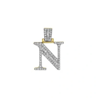 LUVMYJEWELRY LUVMYJEWELRY N INITIAL DIAMOND PENDANT 10K YELLOW GOLD