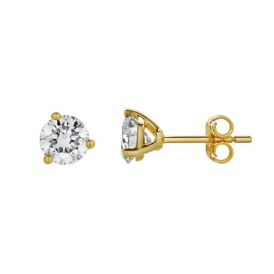 LUVMYJEWELRY NASAK 14K YELLOW GOLD LAB GROWN ROUND SOLITAIRE MARTINI DIAMOND EARRINGS - 1.5 CTS