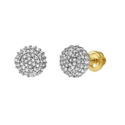 LUVMYJEWELRY ORBIUS 10K YELLOW GOLD DIAMOND STUD EARRINGS - 0.49CT.