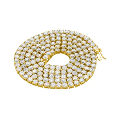 LUVMYJEWELRY ORI 10K GOLD LAB GROWN DIAMOND TENNIS CHAIN - 3.2MM