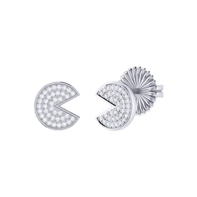 LUVMYJEWELRY PAC MAN CANDY STERLING SILVER DIAMOND EARRING
