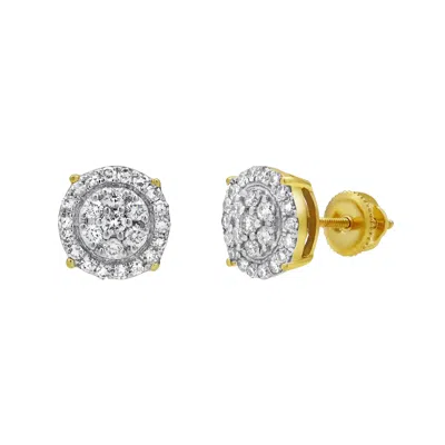LUVMYJEWELRY RADIANT HELIOS 14K YELLOW GOLD DIAMOND STUD EARRINGS - 0.5CT.
