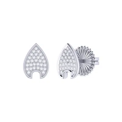 LUVMYJEWELRY RAINDROP STERLING SILVER DIAMOND STUD EARRING