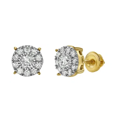 LUVMYJEWELRY RSHACK 14K GOLD DIAMOND STUD EARRINGS - 0.78CT.