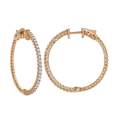 LUVMYJEWELRY SEPHARNA 14K GOLD DIAMOND HOOP EARRINGS - 1.2 CTS