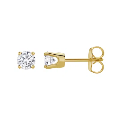 LUVMYJEWELRY SERAPH 14K GOLD LAB GROWN ROUND SOLITAIRE DIAMOND EARRINGS - 0.6 CT