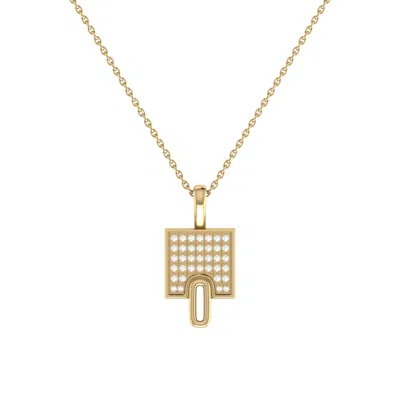 LUVMYJEWELRY SIDEWALK SQUARE STERLING SILVER DIAMOND CHAIN PENDANT