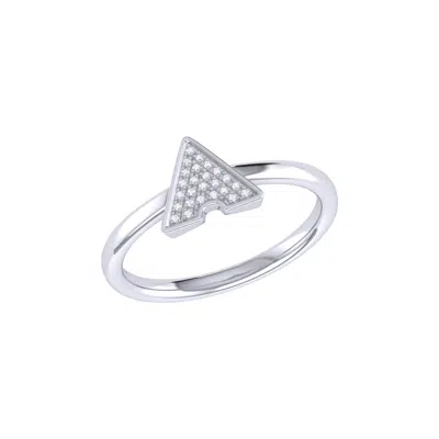 LUVMYJEWELRY SKYSCRAPER TRIANGLE STERLING SILVER DIAMOND RING