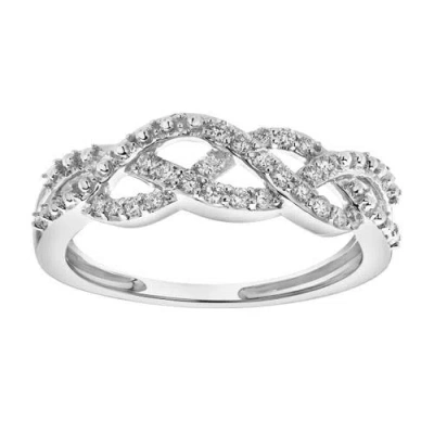 LUVMYJEWELRY LUVMYJEWELRY SOLACE 14K GOLD ROUND DIAMOND STUDDED INFINITY RING