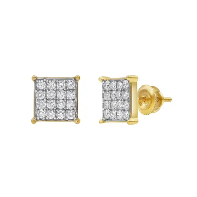 LUVMYJEWELRY SYMMETRIC SQUARE 14K YELLOW GOLD DIAMOND EARRINGS - 0.51CT.