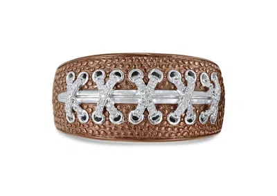 LUVMYJEWELRY TOUCHDOWN AMERICAN FOOTBALL DIAMOND BAND MEN RING