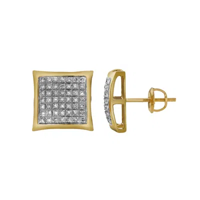LUVMYJEWELRY TRAVESSURA 10K YELLOW GOLD DIAMOND UNISEX EARRINGS - 0.26 CTS
