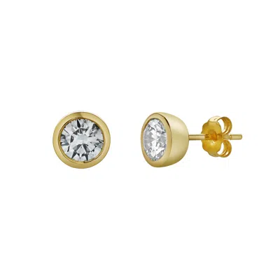 LUVMYJEWELRY UYARAK 14K GOLD LAB GROWN ROUND SOLITAIRE DIAMOND EARRINGS - 1.5 CTS