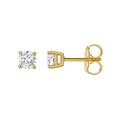 LUVMYJEWELRY VALERIA 14K GOLD LAB GROWN ROUND SOLITAIRE DIAMOND EARRINGS - 0.35 CT