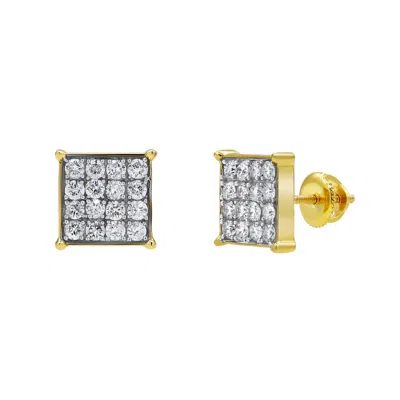 LUVMYJEWELRY VIP ROOM 14K YELLOW GOLD DIAMOND STUD EARRINGS - 0.70CT.