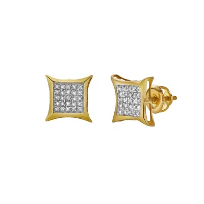 LUVMYJEWELRY ZOEIRA 10K YELLOW GOLD DIAMOND UNISEX EARRINGS - 0.15 CTS