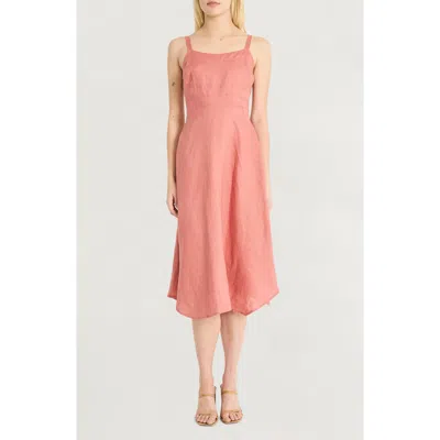 LUXELY LUXELY SLEEVELESS A-LINE LINEN DRESS