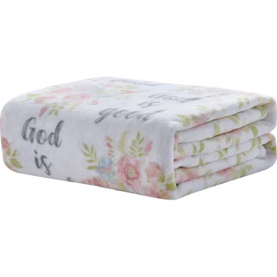 LUXURY HOME LUXURY HOME GOD IS GOOD FLORAL PLUSH THROW BLANKET