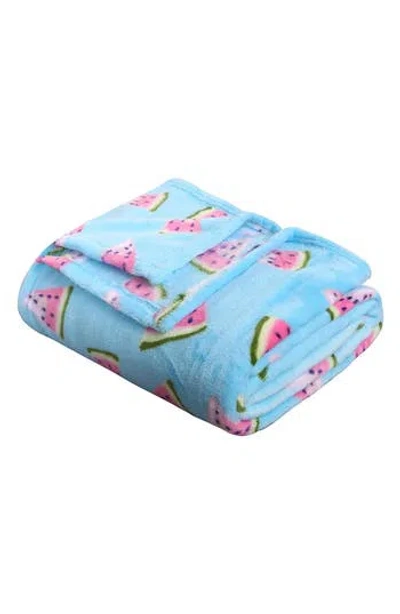 LUXURY HOME LUXURY HOME WATERMELON PRINT PLUSH THROW BLANKET