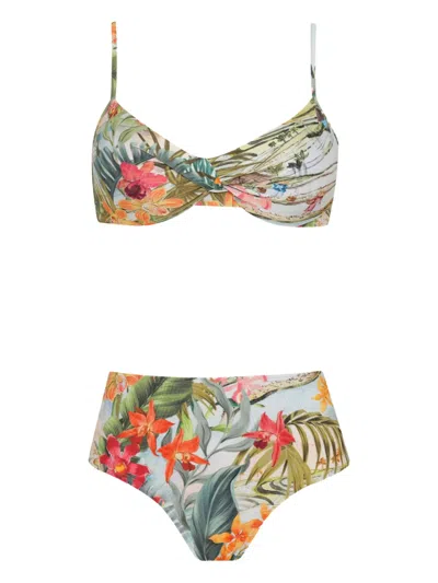 LYGIA & NANNY TWIST-FRONT FLORAL-PRINT BIKINI