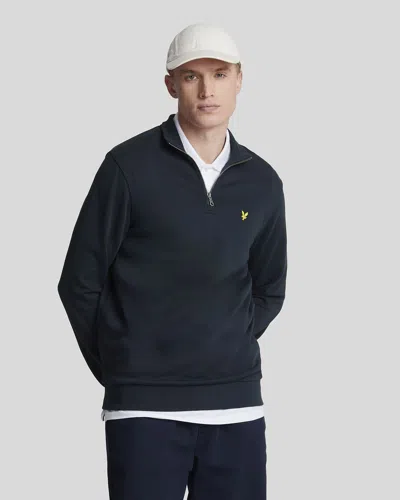 LYLE-AND-SCOTT-1874 FEMALE LYLE AND SCOTT 1874 ML2022V LOOPBACK QUARTER ZIP SWEAT Z271 DARK NAVY
