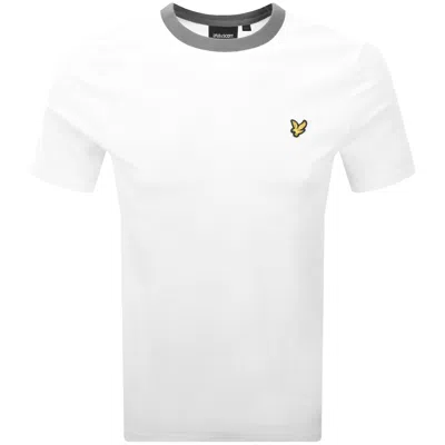 LYLE & SCOTT LYLE AND SCOTT CONTRAST COLLAR T SHIRT WHITE