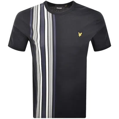 LYLE & SCOTT LYLE AND SCOTT DECK STRIPE T SHIRT NAVY